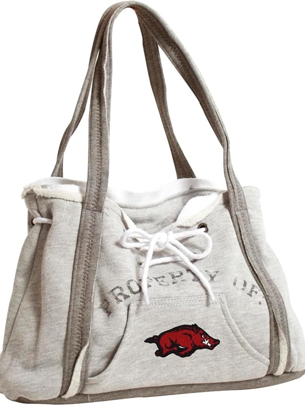 Littlearth NCAA Arkansas Razorbacks hoodie purse in dark grey NWT.